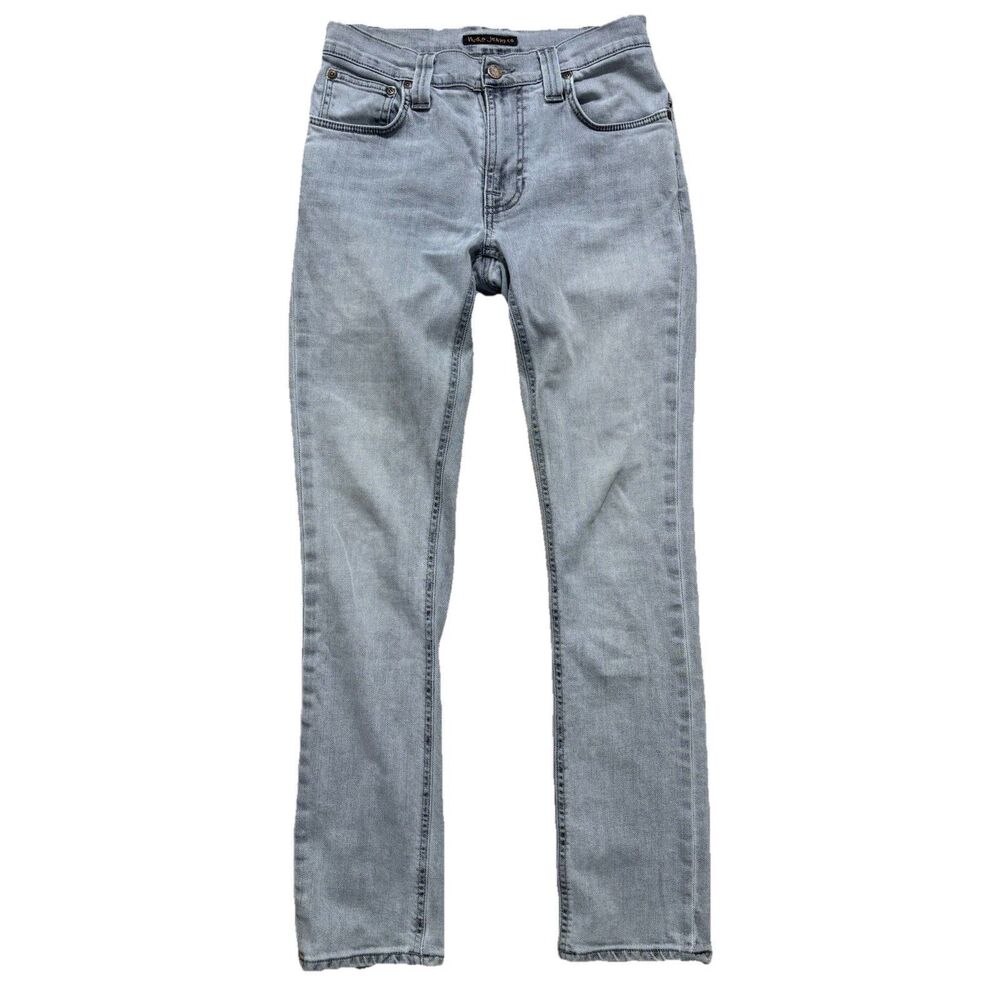 Nudie Jeans Thin Finn Mens Sz 29x32 Gray Organic Denim Stretch Made in Italy